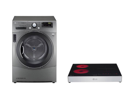 LG전자가 기존 정수기, 공기청정기, 스타일러, 안마의자 등 임대(렌털) 서비스에 트롬 건조기와 디오스 전기레인지를 추가했다. LG전자의 트롬 건조기와 디오스 전기레인지 <LG전자 제공>